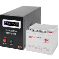 Комплект резервного живлення для котла LP (LogicPower) ДБЖ + гелева батарея (UPS B500 + АКБ GL 480W) (14018)