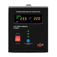 ДБЖ LogicPower LPY-PSW-1000VA+ (700Вт) 10A/20A з правильною синусоїдою 12V (22871)