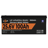 Акумулятор LP LiFePO4 24V (25,6V) - 100 Ah (2560Wh) (Smart BMS 100А) з BT пластик