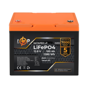 Аккумулятор LP LiFePO4 12,8V - 100 Ah (1280Wh) (BMS 100A/50А) пластик Smart BT (LP24662)