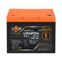 Акумулятор LP LiFePO4 12,8V - 100 Ah (1280Wh) (BMS 100A/50А) пластик Smart BT