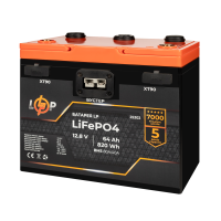 Акумулятор LP LiFePO4 12,8V - 64 Ah (820Wh) (BMS 80A/40А) пластик 2XT90 4USB стартер