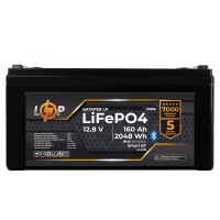 Акумулятор LP LiFePO4 12,8V - 160 Ah (2048Wh) (BMS 160A/80А) пластик LCD Smart BT
