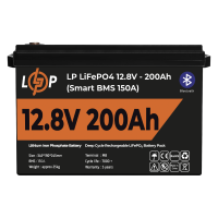 Акумулятор LP LiFePO4 12V (12,8V) - 200 Ah (2560Wh) (Smart BMS 150А) з BT пластик