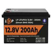 Аккумулятор LP LiFePO4 12V (12,8V) - 200 Ah (2560Wh) (Smart BMS 150А) з BT пластик (LP20198)