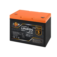 Акумулятор LP LiFePO4 25,6V - 50 Ah (1280Wh) (BMS 80A/50А) пластик Smart BT