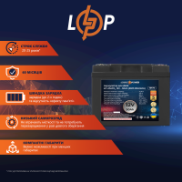Акумулятор LP LiFePO4 12V (12,8V) - 50 Ah (640Wh) (BMS 80A/40A) пластик для ДБЖ