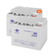 Комплект из двух аккумуляторных мультигелевых батарей для ИБП 12V 90Ah (45Ah + 45Ah) 1080Wh (LP23198)