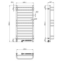 Рушникосушка  Грандіс 480х1000 Sensor правобічна з таймером (10-008053-4810)