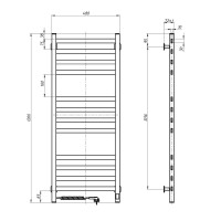 Рушникосушка Авангард 480х1200 Sensor лівобічна з таймером (10-028153-4812)