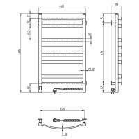 Рушникосушка електрична Navin Avalon 480х800 Sensor права, чорний муар (12-203053-4880)