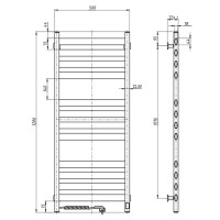 Рушникосушка Ellipse 500х1200 Sensor ліва, чорний муар (12-245153-5012)