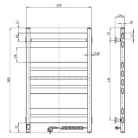 Рушникосушка Ellipse 500х800 Sensor права з таймером, білий оксамит (12-845053-5080)