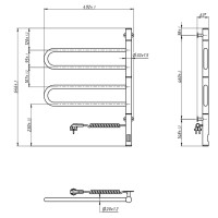Рушникосушка Fouette 480х600 Sensor з таймером, біла (12-112033-4860)
