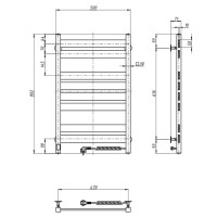 Рушникосушка Largo 500х800 Sensor правобічна з таймером (10-044053-5080)