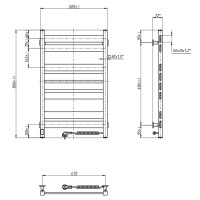 Рушникосушка Largo 500х800 Sensor права, чорний муар (12-244053-5080)