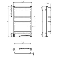 Рушникосушка електрична Navin Stugna 480х800 Sensor права чорний муар (12-249053-4880)