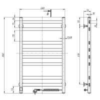Рушникосушка електрична NAVIN Авангард 480х800 Sensor правобічна з таймером, матове золото (10-728053-4880)