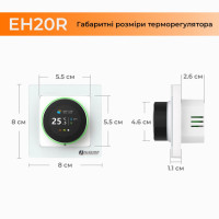 Терморегулятор EH20R-16A Wi-Fi Tuya, білий з зовнішнім датчиком температури (24-160075-0331)
